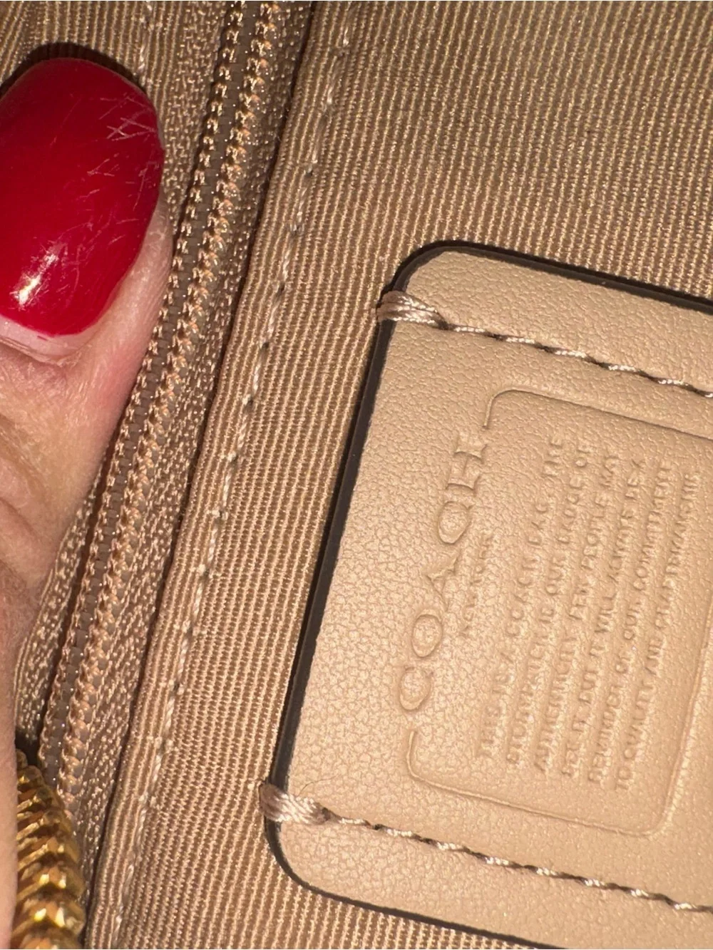 COACH Carmen Mini Bag fast shipping no straps EUC beige color